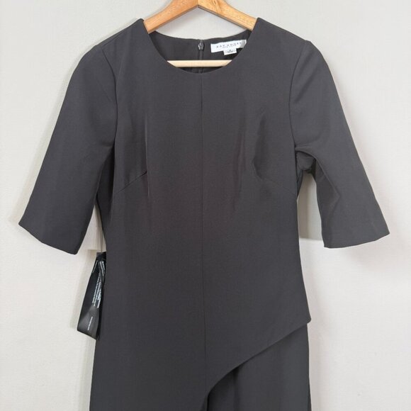 Kay Unger Davina Walk Thru Jumpsuit Women's 6 Black Formal Cocktail Party NWT - Picture 7 of 16